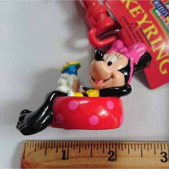 New vintage Minnie mouse sit on float keychain with clip - Picture 4 of 9